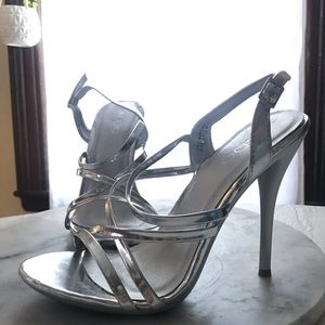 Also Silver Strappy Sandals Size 6.5